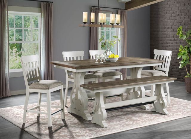 Intercon Drake French Oak/Rustic Gray Counter Bench-1