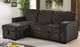 Furniture of America® Ines 2-Piece Dark Gray L-Shaped Pullout Sleeper Sectional and Reversible Chaise-2
