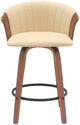 Armen Living Diana Cream/Walnut Swivel Counter Stool-1