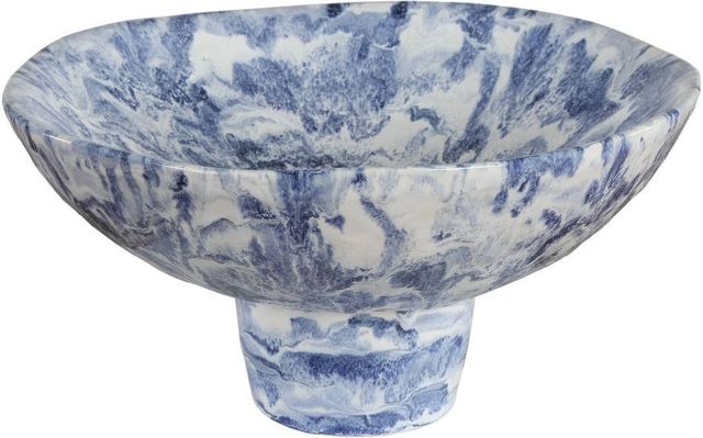 Uttermost® Indigo Blue/Ivory Pedestal Bowl-4