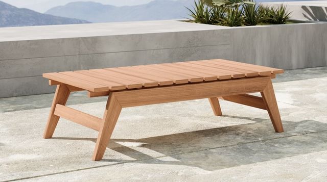 Meridian Furniture Tahiti Natural Teak 14" Outdoor Coffee Table-3