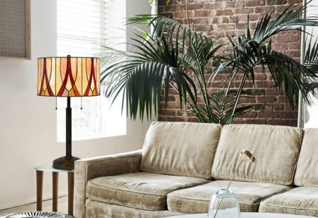 Cal® Lighting & Accessories Tiffany Antique Bronze/Dark Brown Table Lamp-1