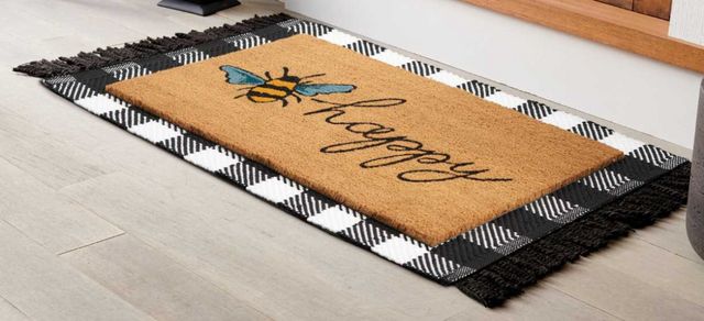 Nourison Wav17 Greetings 2-ft x 3-ft Orange Rectangular Indoor Door Mat