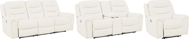 Signature Design by Ashley® Warlin 3-Piece White Power Reclining Living Room Set-0