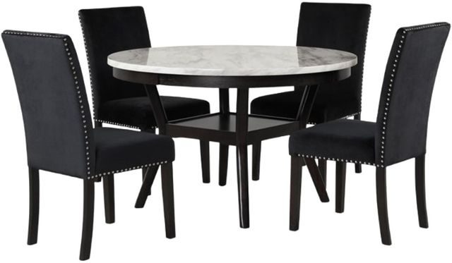 New Classic® Home Furnishings Celeste 5-Piece Black/Espresso Dining Table Set-0