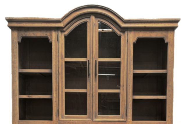 Million Dollar Rustic Brown Light China Top Cabinet-0
