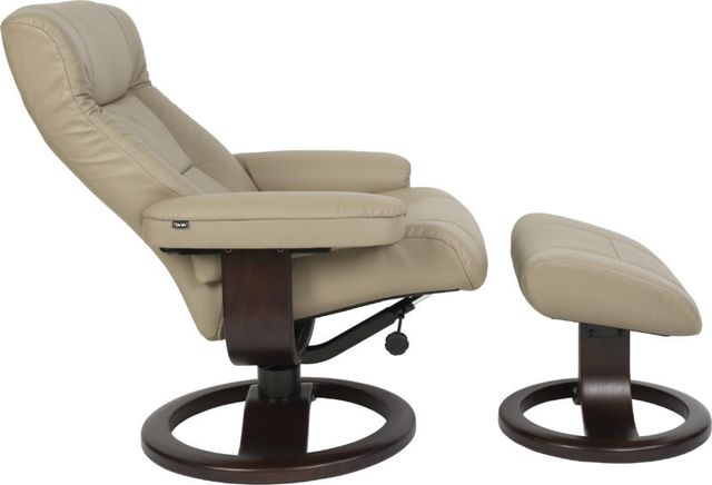 Fjords® Classic Comfort Manjana "R-base" Stone Large Recliner with Footstool-2