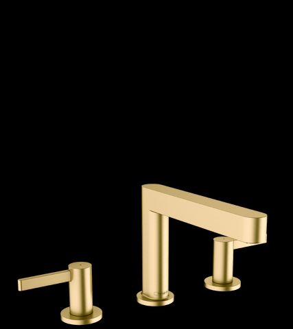 Hansgrohe Brushed Gold Optic 4" Widespread Faucet with Pop-Up Drain-0