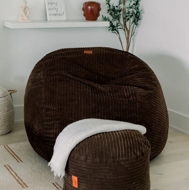 CordaRoy's® Original Espresso Terry Corduroy Queen Bean Bag Chair-3