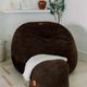 CordaRoy's® Original Espresso Terry Corduroy Queen Bean Bag Chair-3