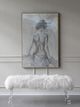 A & B Home Mongolian Chrome/White Fur Bench-4