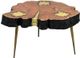 A & B Home Acacia Brown Coffee Table with Gold Brass Legs -0