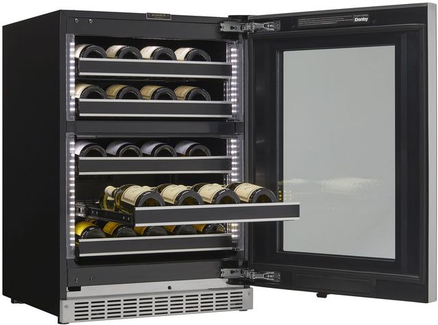Silhouette® Reserve 24” 5 Cu. Ft. Black Built-In Wine Cooler-1
