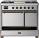 Ilve® Majestic III 40" Stainless Steel Pro Style Dual Fuel Liquid Propane Range with Solid Door and Burnished Trim-1
