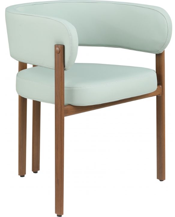 Meridian Furniture Gideon Mint/Walnut Vegan Leather Dining Chair-0