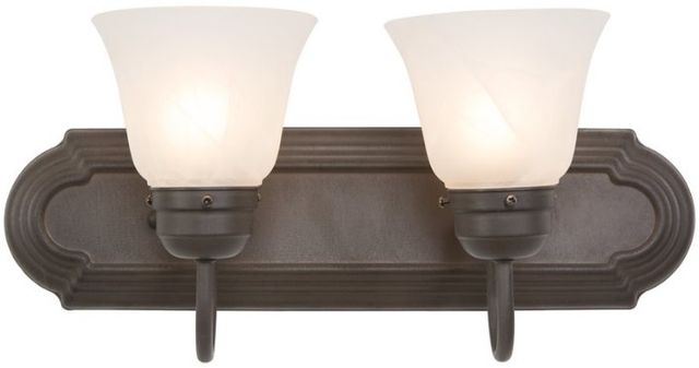 YHD Alabaster/Dark Brown 2-Light Incandescent Bathroom Vanity Lighting-2