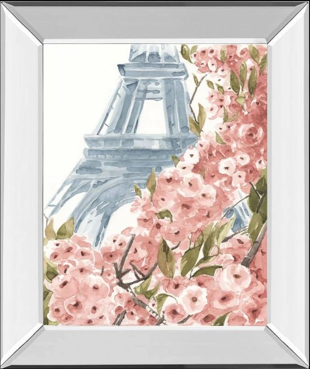 Classy Art Paris Cherry Blossoms II by Annie Warren Mirror Framed Wall Art-0