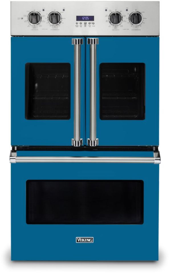 Viking® 7 Series 30" Alluvial Blue Professional Built In Double Electric French Door Wall Oven-0