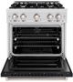 ZLINE Classic Series 30" Satin Stainless Steel Pro Style Dual Fuel Range with Black Matte Door-3