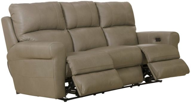 Catnapper® Torretta Putty Leather Power Lay Flat Reclining Sofa-2