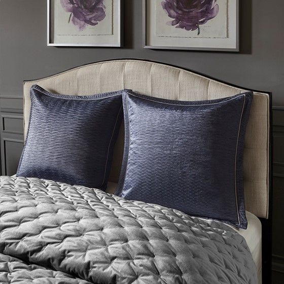 Olliix by Madison Park Signature Sophisticate Grey Queen Velvet Comforter Set-4