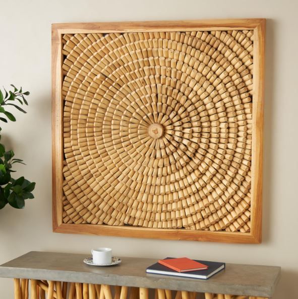 Deco Marche Brown Live Edge Tree Trunks Wall Decor-4