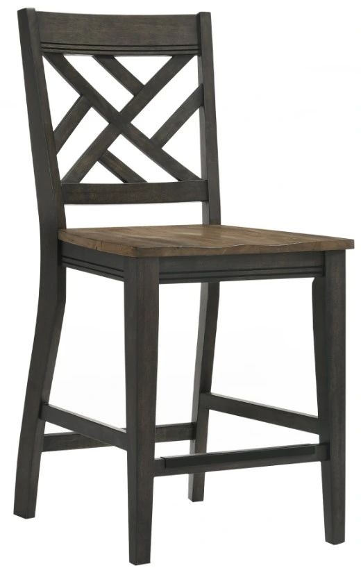 Intercon Harper Brushed Brown/Pecan Lattice Back Stool-0