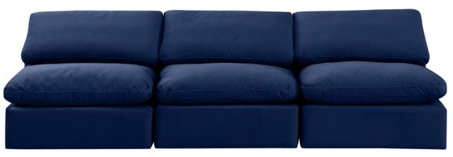 Meridian Furniture Indulge 3-Piece Navy Velvet Armless Sofa -1