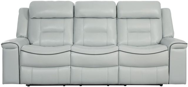 Homelegance® Darwan Light Gray Double Layflat Reclining Sofa-1