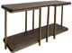 International Furniture Direct Onix Cocoa Brown Sofa Table with Gold Frame-1