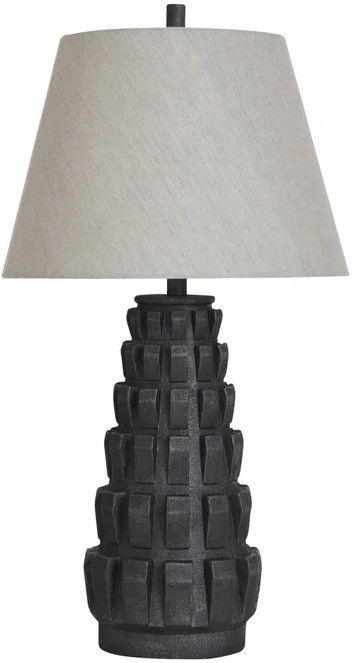 StyleCraft Norman Wyatt Home Brogan Black Poly Table Lamp-0