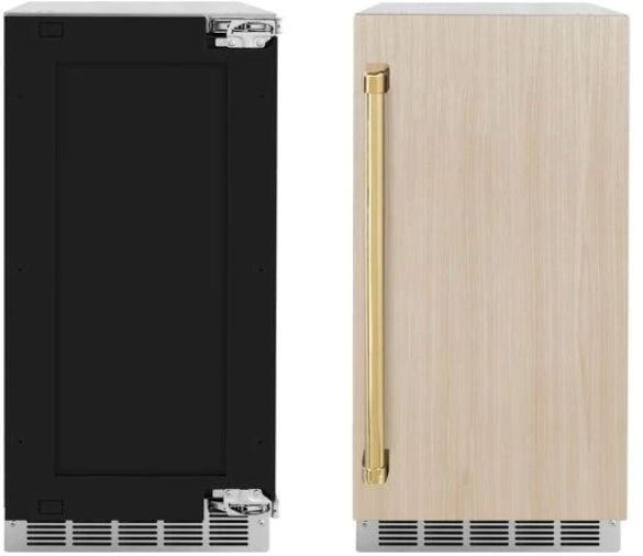 ZLINE Autograph Edition 15" Panel Ready Touchstone Gourmet Ice Maker with Champagne Bronze Handle-0