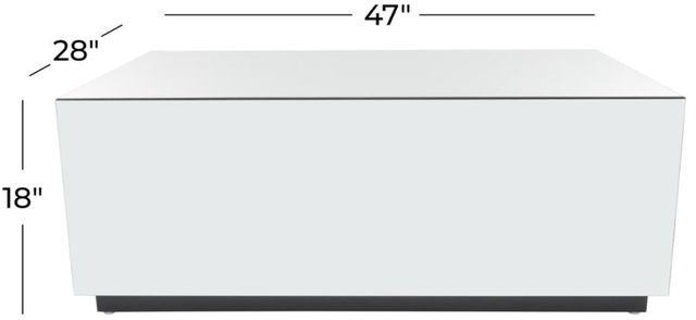 Deco Marche USelect Silver Glass Mirrored Rectangle Coffee Table with Elevated Base-2