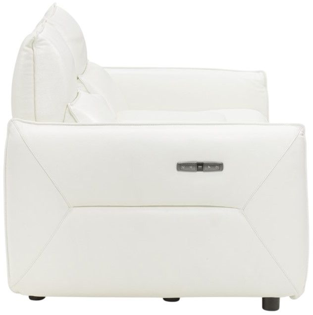 Michael Amini® Mia Bella 3-Piece Snow White Leather Power Reclining Sectional with Storage Console-3