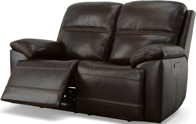 Flexsteel® Jackson Dark Brown Power Reclining Loveseat with Power Headrests-3