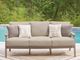 Signature Design by Ashley® Grover Beach Beige/Driftwood Fabric/Wooden Outdoor Sofa-1