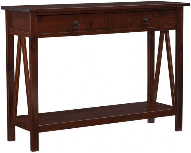 Linon Titian Antique Tobacco Console Table -0