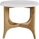Bernards Tapestry Beige End Table with White Marble Top-2