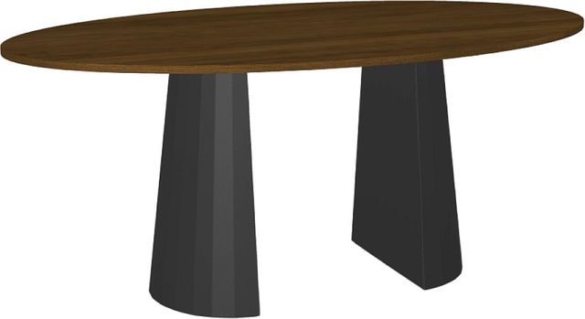 Amisco Customizable Gemma 84" Oval Pub Table with 1" Walnut Veneer Top-0