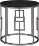 Elements International Ester Black End Table with Chrome Base-1