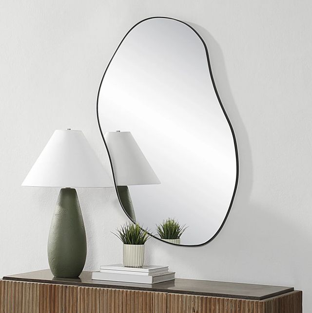 Renwil® Jane Matte Black Accent Mirror-1