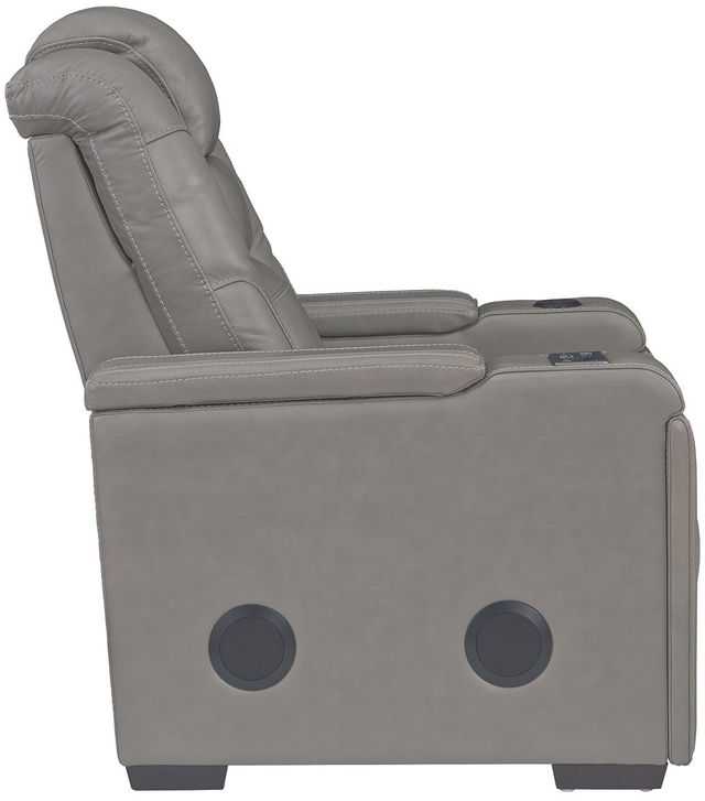 Signature Design by Ashley® Boerna Gray Power Recliner with Adjustable Headrest-1