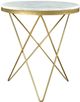 Moe's Home Collection Haley White Marble Round Side Table with Gold Iron Base-0