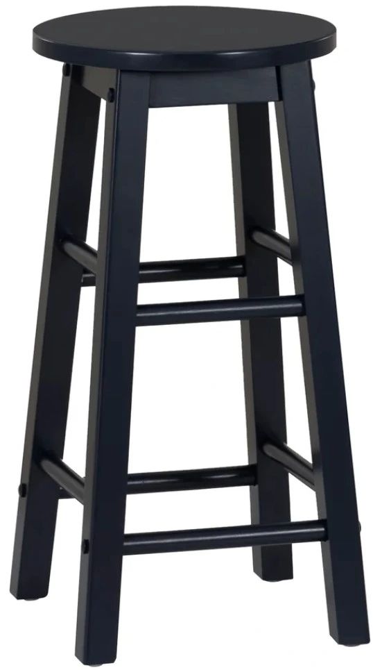 Linon Abby Navy Round Counter Stool-0