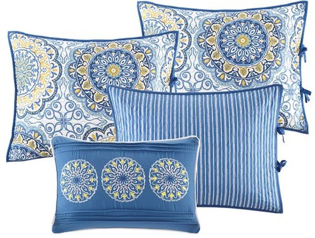 Olliix by Madison Park Blue Tangiers 6 Piece Reversible Daybed Cover Set-1