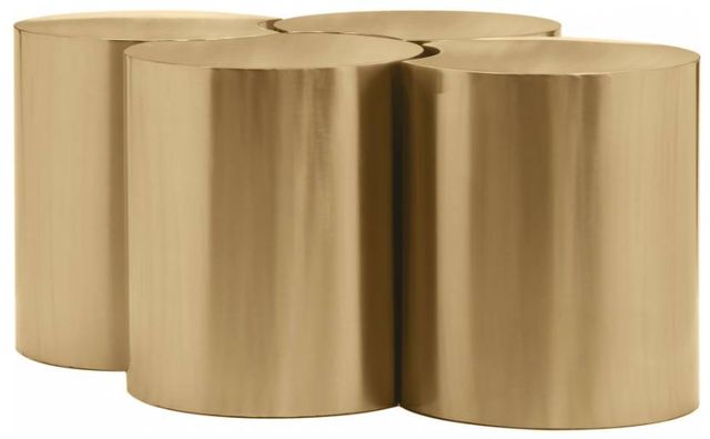 Meridian Furniture Dimple 4-Piece Gold 20" Modular Nesting Coffee Table Set-0