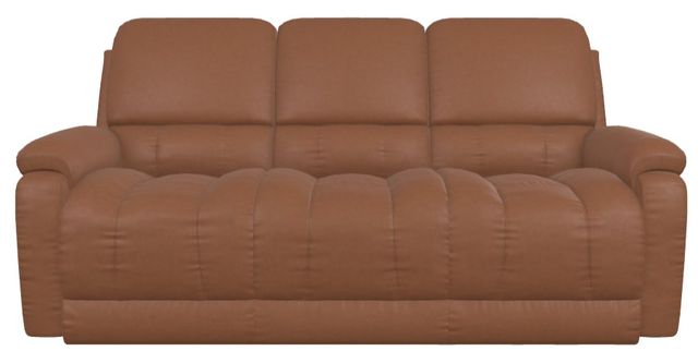 La-Z-Boy® Greyson Caramel Leather Manual Reclining Sofa-1