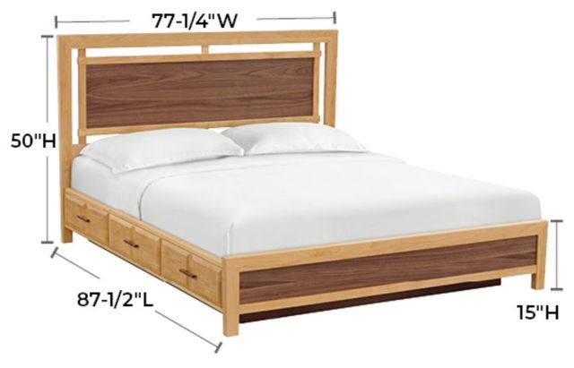 Whittier Wood® Furniture Addison Duet California King Storage Panel Bed-2