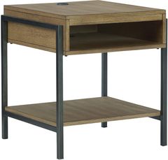 Signature Design by Ashley® Fridley Brown End Table with Black Metal Frame