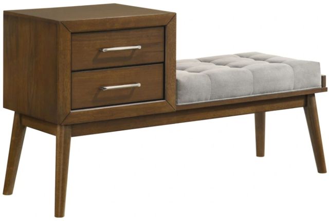 Elements International Malibu Gray/Walnut Bench-0